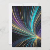 Bar Mitzvah Blue und Gold Rays Einladung (Rückseite)