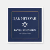 Bar Mitzvah Blue und Gold Serviette (Vorderseite)