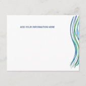 Bar Mitzvah Blue und Green Information Card Begleitkarte (Rückseite)