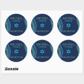 Bar Mitzvah Blue und Green Prayer Shawl Runder Aufkleber (Blatt)