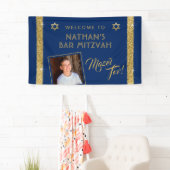 Bar Mitzvah Blue Welcome Mazel Tov Banner (Insitu)