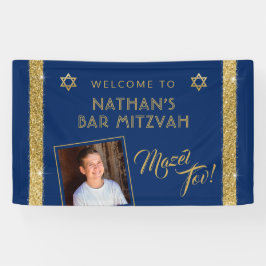 Bar Mitzvah Blue Welcome Mazel Tov Banner
