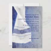 Bar Mitzvah Blue White Star von David Tallit Einladung (Vorderseite)