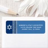 Bar Mitzvah Bold Blue Silver Tallit Rücksendeadres (Insitu)