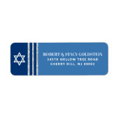 Bar Mitzvah Bold Blue Silver Tallit Rücksendeadres (Vorne)