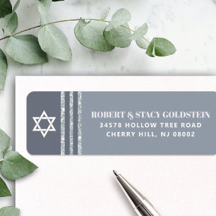 Bar Mitzvah Bold Gray Silver Tallit Rücksendeadres