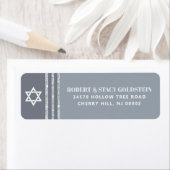 Bar Mitzvah Bold Gray Silver Tallit Rücksendeadres (Insitu)