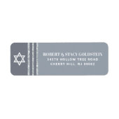 Bar Mitzvah Bold Gray Silver Tallit Rücksendeadres (Vorne)