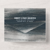 Bar Mitzvah Bold Modern Charcoal Gray Silver Foil All In One Einladung (Rückseite)