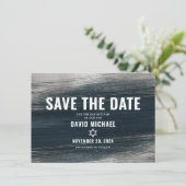 Bar Mitzvah Bold Modern Charcoal Gray Silver Foil Save The Date (Stehend Vorderseite)