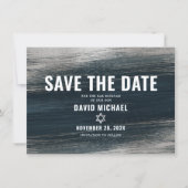 Bar Mitzvah Bold Modern Charcoal Gray Silver Foil Save The Date (Vorderseite)