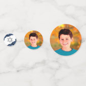 Bar Mitzvah Bold Modern Navy Blue Agate Script Konfetti (Vorderseiten)