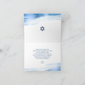 Bar Mitzvah Bold Modern Navy Typografie Blue Foil Dankeskarte (Innenseite)