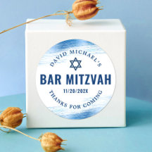 Bar Mitzvah Bold Modern Navy Typografie Blue Foil