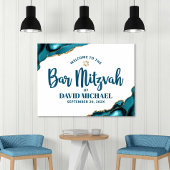 Bar Mitzvah Bold Typografie Türkise Gold Willkomme Poster