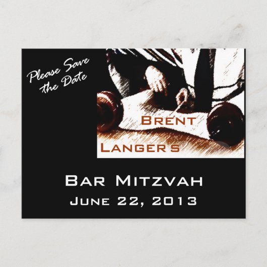 Bar Mitzvah Boy Postcard Ankündigungspostkarte (Vorderseite)