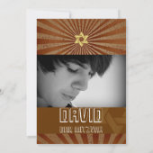 Bar Mitzvah/Braun/Gold Einladung (Rückseite)