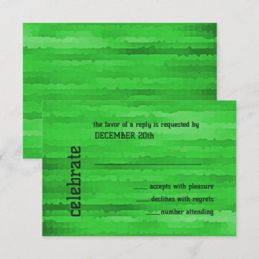 Bar Mitzvah Bright Green Techno Streaks Einladung (Vorne/Hinten)