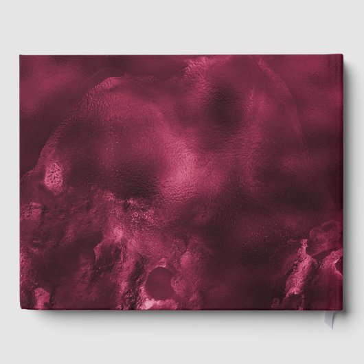 Bar mitzvah burgundy Marmor Goldrolle Foto Chic Gästebuch (Rückseite)