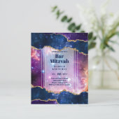 BAR MITZVAH CARDS Celestial Skies Blue Galaxy Gold (Stehend Vorderseite)