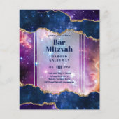 BAR MITZVAH CARDS Celestial Skies Blue Galaxy Gold (Vorderseite)