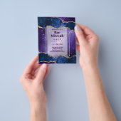 BAR MITZVAH CARDS Celestial Skies Blue Galaxy Gold Flyer (Gruppe)