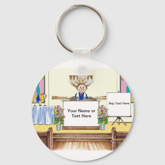 Bar Mitzvah Cartoon von PrintedPerfection.com Schlüsselanhänger (Vorderseite)