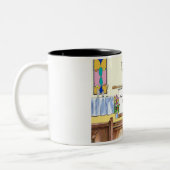 Bar Mitzvah Cartoon von PrintedPerfection.com Zweifarbige Tasse (Links)