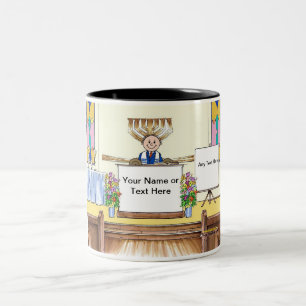 Bar Mitzvah Cartoon von PrintedPerfection.com Zweifarbige Tasse