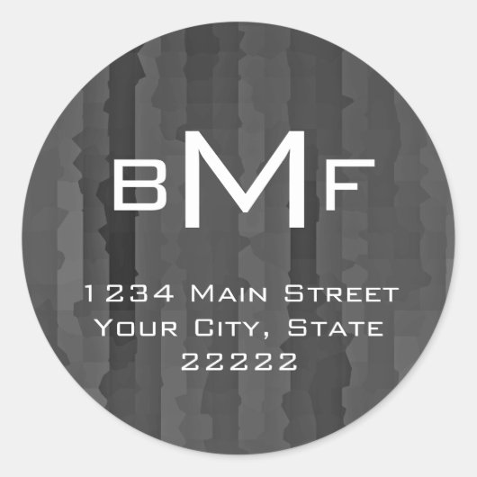 Bar Mitzvah Charcoal Gray Techno Streaks Runder Aufkleber (Vorderseite)