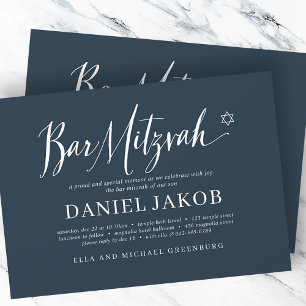 Bar Mitzvah Classic Script Moderne Typografie Einladung