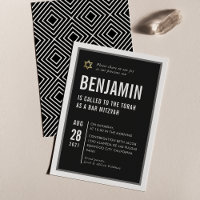 BAR MITZVAH coole moderne Typografie Schwarz-weiß