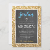 BAR MITZVAH cooler Schalkpappgold Glitzer einladen Einladung (Vorderseite)