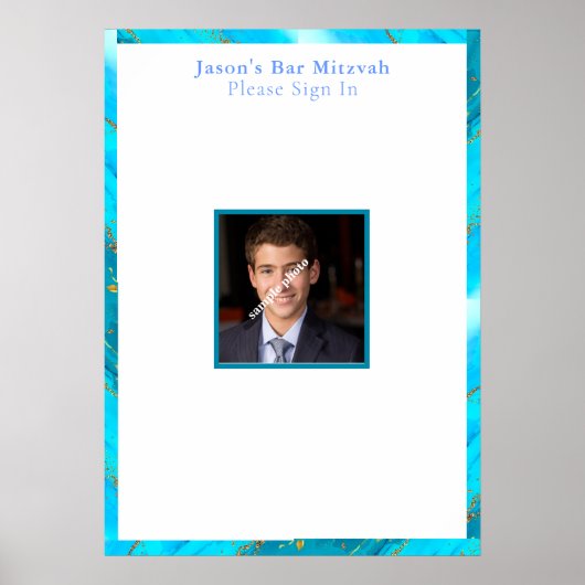 Bar Mitzvah, Custom, Foto-Signatur an Board Poster (Vorne)