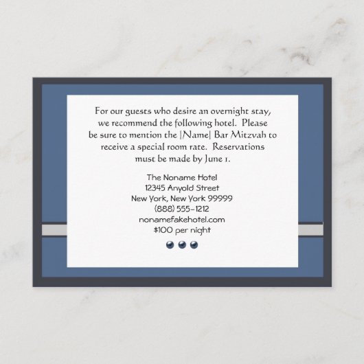 Bar Mitzvah Custom Unterkunft Karten (Vorderseite)