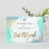 Bar Mitzvah Dankeskarte (Stehend Vorderseite)