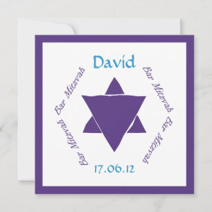 Bar Mitzvah Davidsstern Einladung, personalisiert Einladung