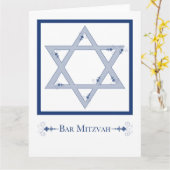 Bar mitzvah (Davidsstern Eleganz) Karte (Gelbe Blume)