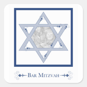 Bar mitzvah (der Stern eines vorzüglichen Fotos mi Quadratischer Aufkleber