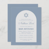 Bar Mitzvah Dusty Blue Arch Star Einladung (Vorne/Hinten)