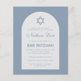 Bar Mitzvah Dusty Blue Arch Star Einladung
