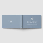 Bar Mitzvah Dusty Blue Faux Silver Star of David  Gästebuch (Voll)