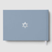 Bar Mitzvah Dusty Blue Faux Silver Star of David  Gästebuch (Rückseite)