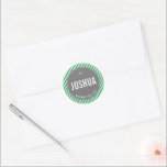 BAR MITZVAH, einfach, modern gestreifen, nfgrün sc Runder Aufkleber<br><div class="desc">von kat massage >>> https://linktr.ee/simplysweetpaperie <<<</div>