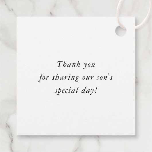 BAR MITZVAH, einfach, modern, gewagt, geometrisch Geschenkanhänger (Rückseite)