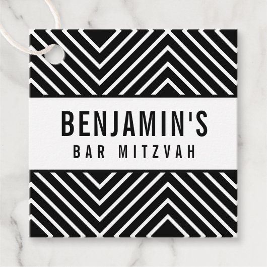 BAR MITZVAH, einfach, modern, gewagt, geometrisch Geschenkanhänger (Vorderseite)
