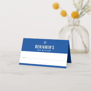 Bar MITZVAH, einfach, modern und kalt, königsblau Platzkarte