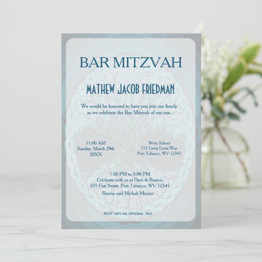 Bar Mitzvah Einladung (Stehend Vorderseite)