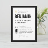 BAR MITZVAH EINLADUNG (Stehend Vorderseite)