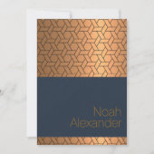 Bar Mitzvah Einladung Blue Gold Magen David (Vorderseite)